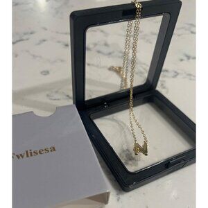 New Initial Necklaces for Women, 14k Gold Plated Dainty Gold Letter Necklace